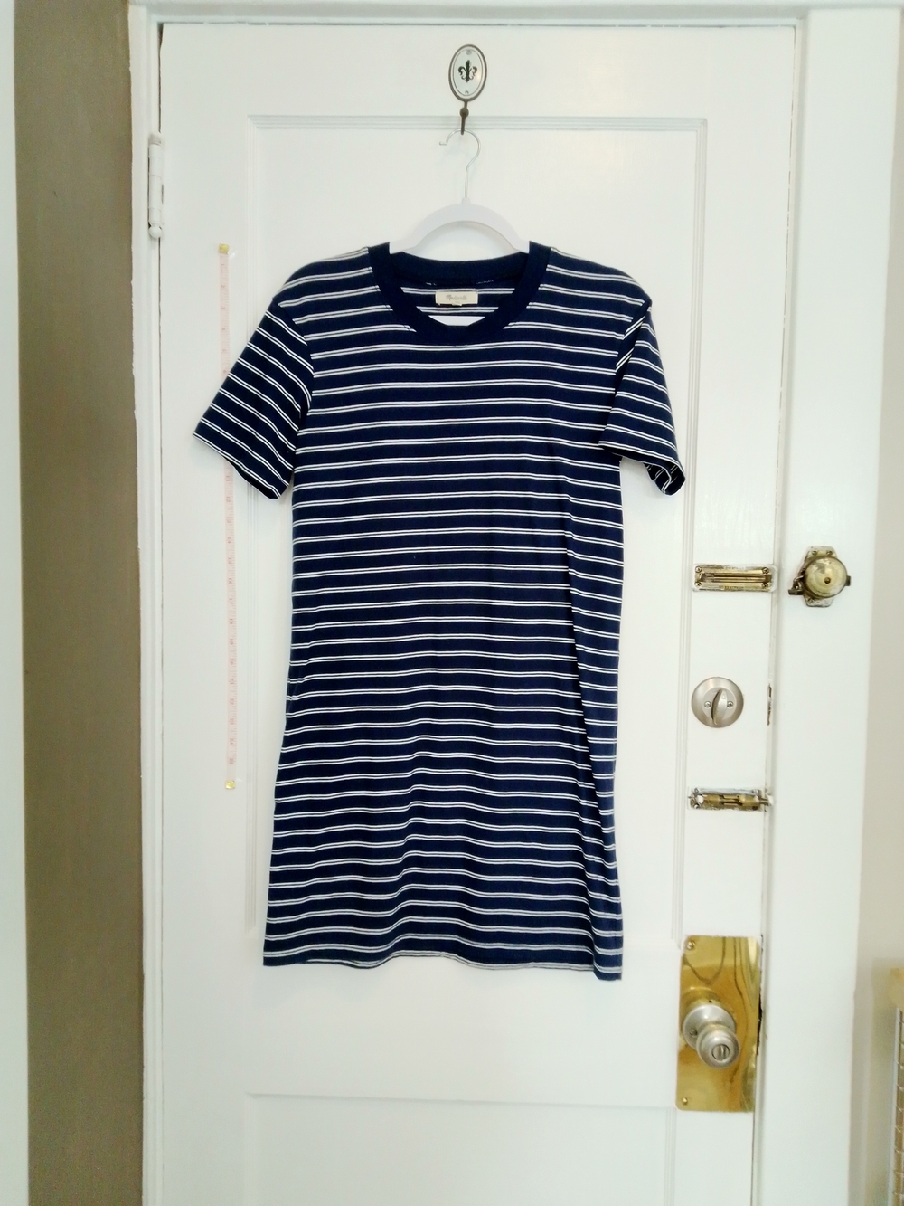 Madewell Navy and White Striped T-Shirt Dress